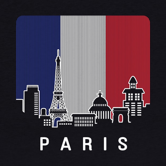 Paris France Skyline Flag by travel2xplanet